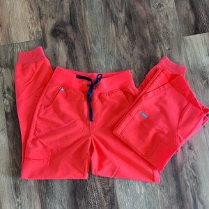 Figs Bright Coral Women's Jogger Pants